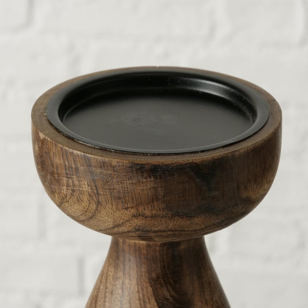 PLAMO CANDLE HOLDER H20CM, BROWN, MANGO TREE, Boltze