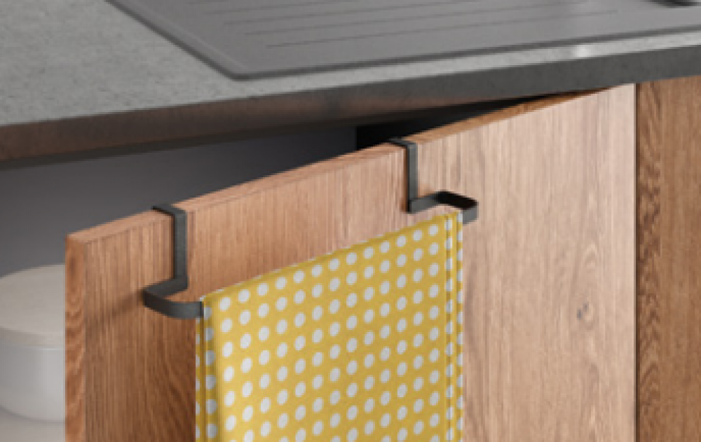 LAVA GALILEO KITCHEN CLOTH HANGER 30X8X5CM, STAINLESS STEEL, TOUCH THERM COATING, Metaltex