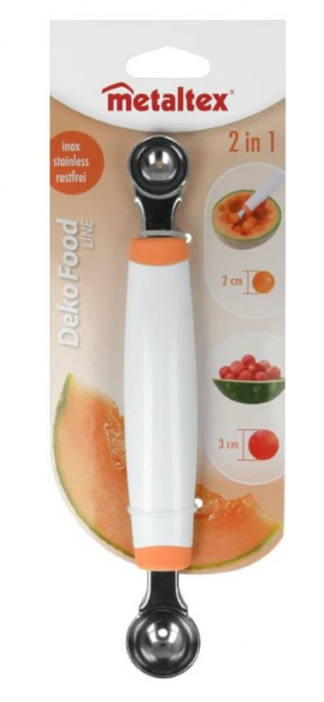 FRUIT BALLER 22CM, DOUBLE SIDED, STAINLESS STEEL/PLASTIC, Metaltex