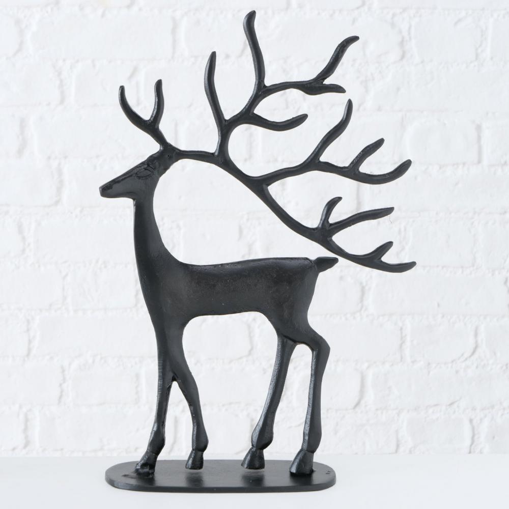 TROLLAH DECORATIVE FIGURE DEER BLACK. 39CM, ALUMINUM (2004022), Boltze