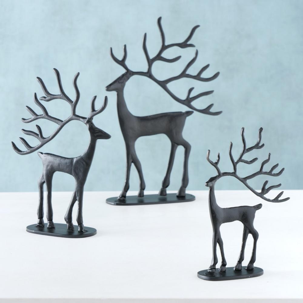TROLLAH DECORATIVE FIGURE DEER BLACK. 39CM, ALUMINUM (2004022), Boltze
