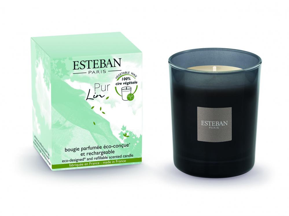 PUR LIN INITIAL SCENTED CANDLE 180G, ESTEBAN