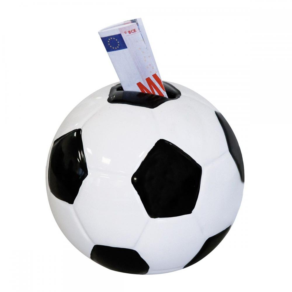 FOOTBALL KRĀJKASE 11X11CM, MELNS/BALTS, KERAMIKA, Gilde