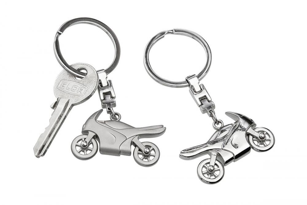 KEY RING MOTORCYCLE 4.5X8CM 2 ASS, SILVER COLOR, METAL, Gilde