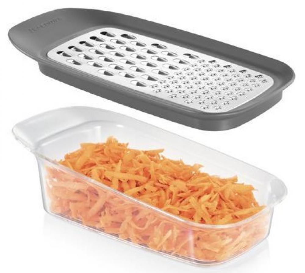 GRANDCHEF GRATER WITH STORAGE CONTAINER, STAINLESS STEEL/PLASTIC, Tescoma