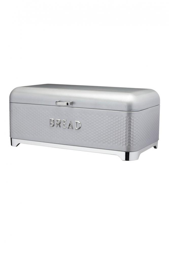 LOVELLO BREAD BOX 42X22X19CM, GRAY, IRON, Kitchen Craft