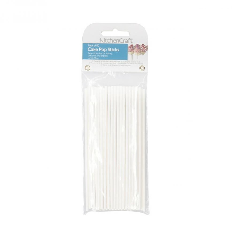 KITCHENCRAFT POP CAKE STICKS 15CM, D4MM, 50GAB/IEP., WHITE, PAPER, Kitchen Craft
