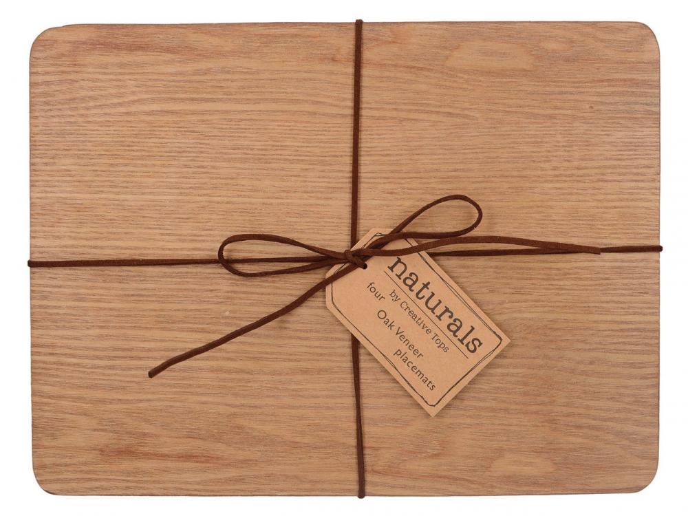 CREATIVE TOPS PLACEMAT SET 29X21.5CM 4PCS, OAK VENEER, Creative Tops