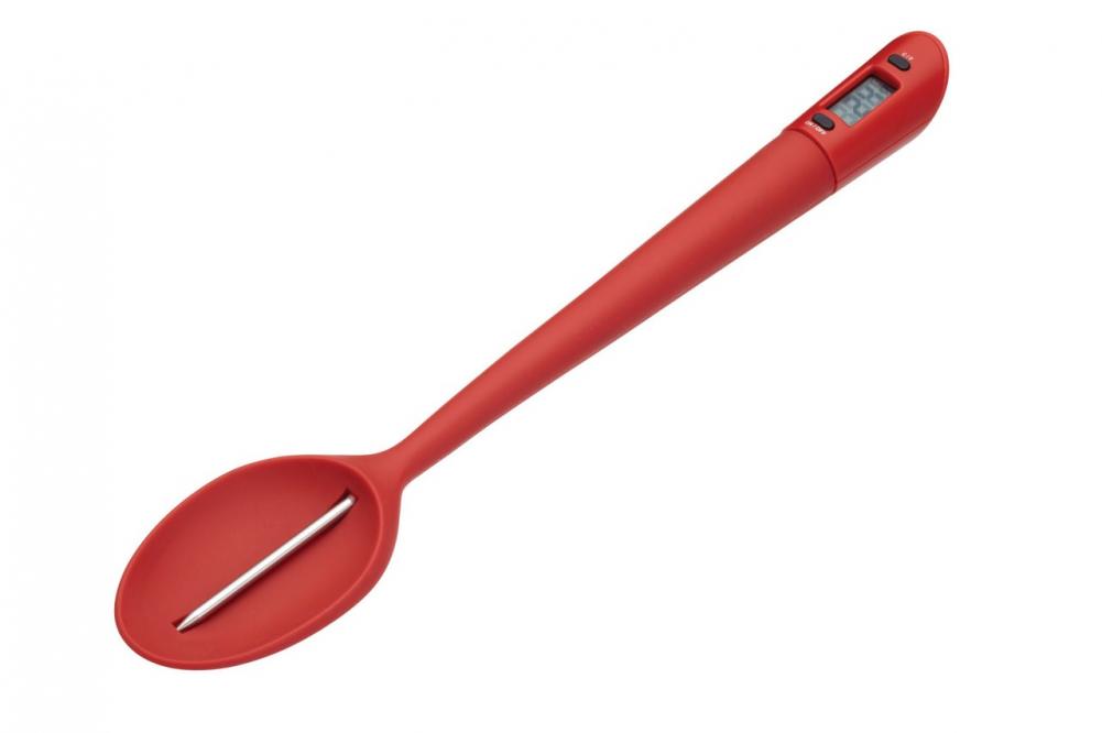 HOME MADE THERMOMETER-SPOON 220C, 20CM, RED, SILICONE, Kitchen Craft