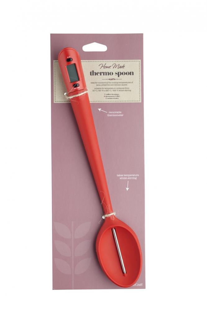 HOME MADE THERMOMETER-SPOON 220C, 20CM, RED, SILICONE, Kitchen Craft