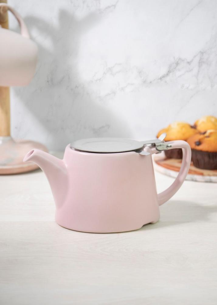 LONDON POTTERY OVAL TEAPOT WITH INFUSER 750ML, PINK MATTE, CERAMIC, London Pottery