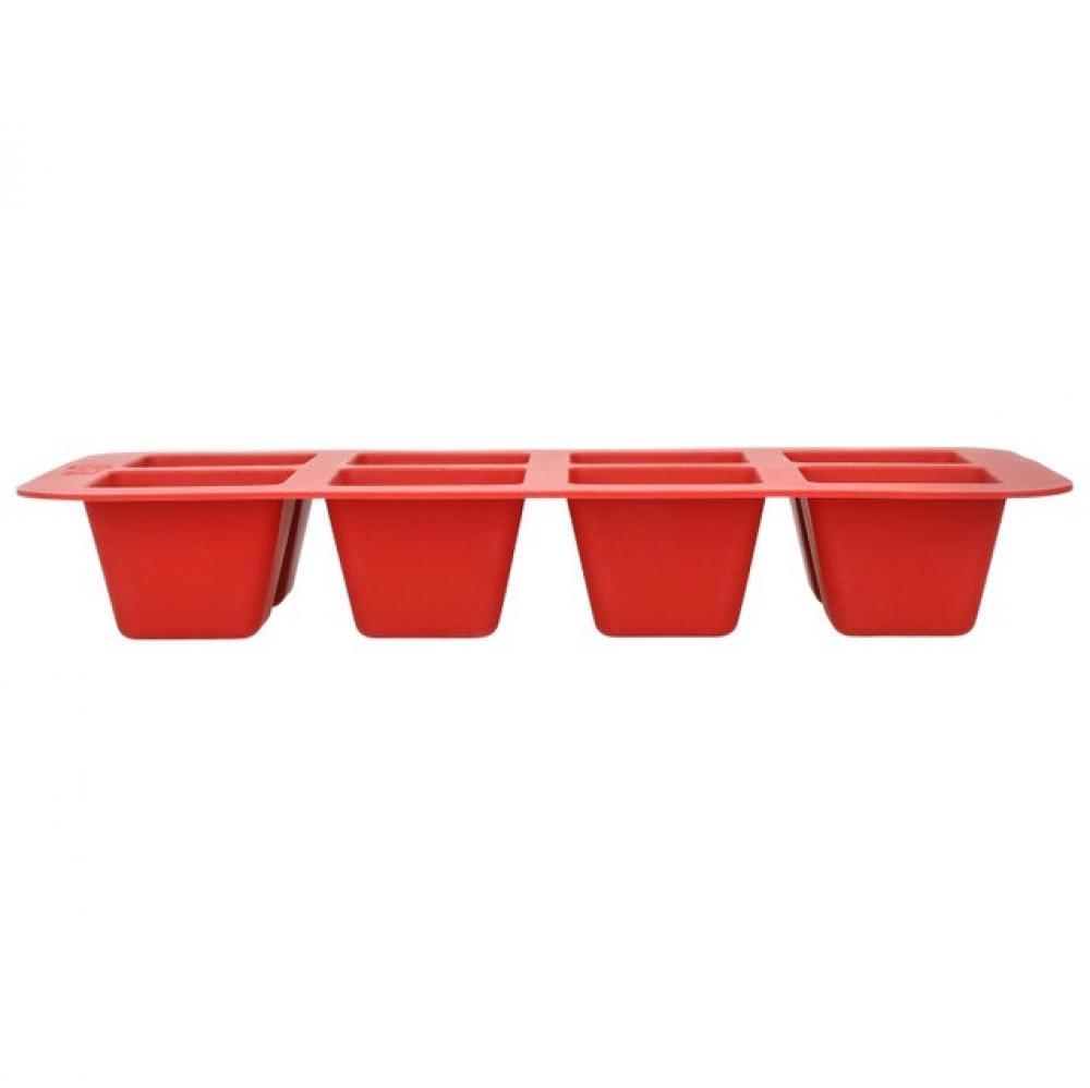 LA CAFETIÈRE HOT CHOCOLATE MOULD FOR 24 GABALINS, SPOONED, RED, SILICONE, La Cafetiere