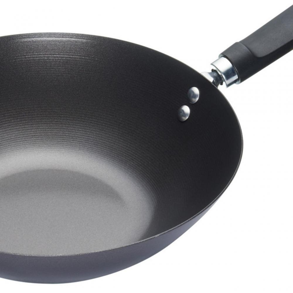 KITCHENCRAFT WOK СКОВОРОДА 26.5СМ, ЧЕРНАЯ, СТАЛЬ, Kitchen Craft
