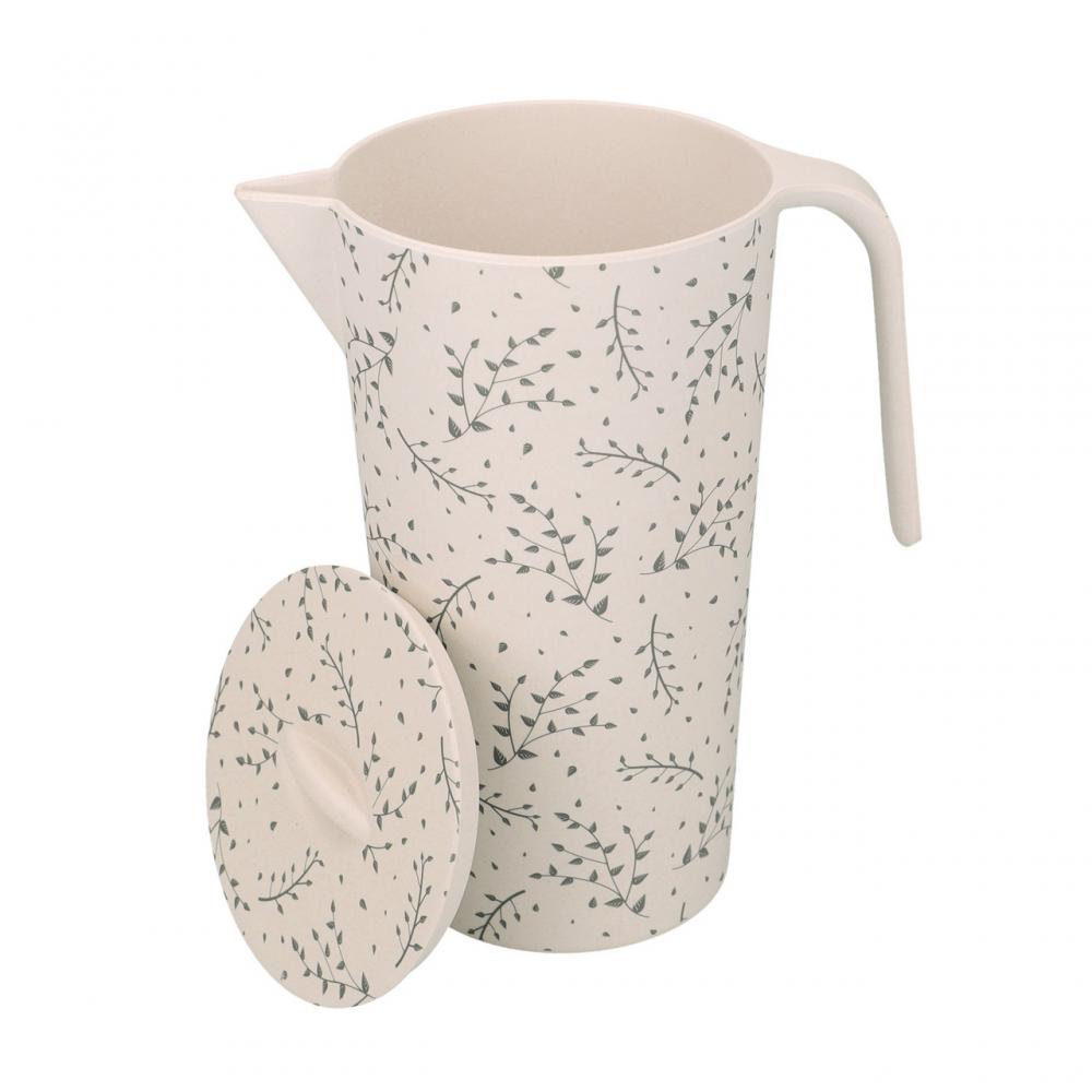 NATURAL ELEMENTS JUG 1.6L, WITH LID, BEIGE, RECYCLED PLASTIC, Natural Elements