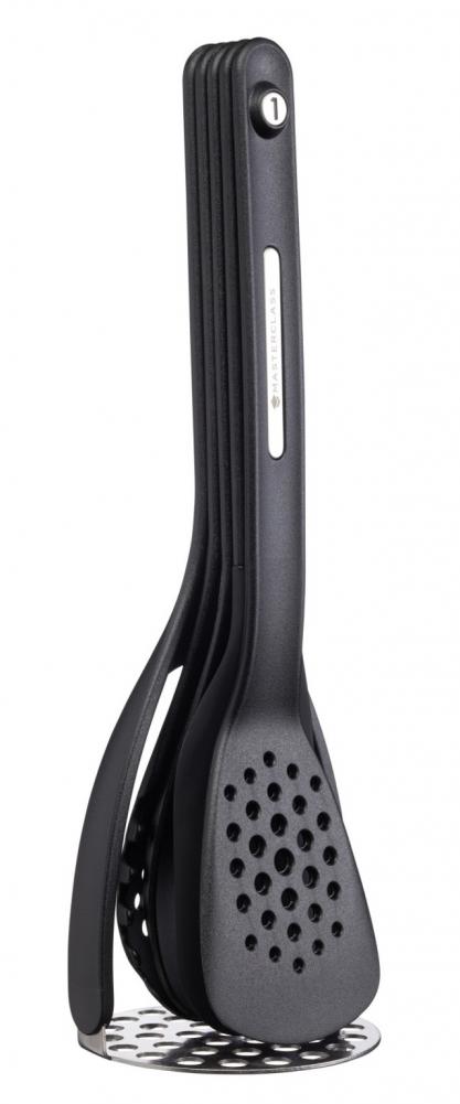 MASTERCLASS SMART SPACE KITCHENWARE SET 5PR, BLACK, NYLON/SILICON/ST.ST., Masterclass