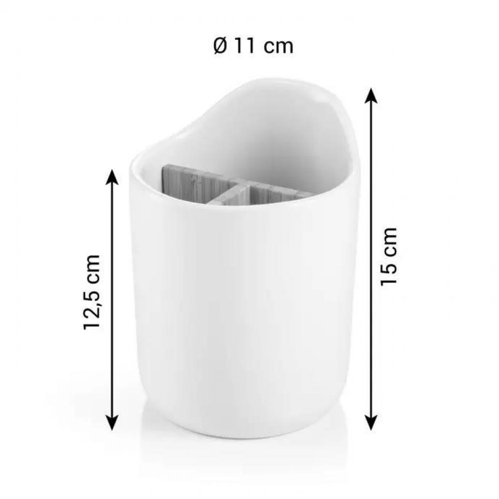 ONLINE TABLE UTENSIL HOLDER D11CM, H15CM, WHITE, CERAMICS, Tescoma