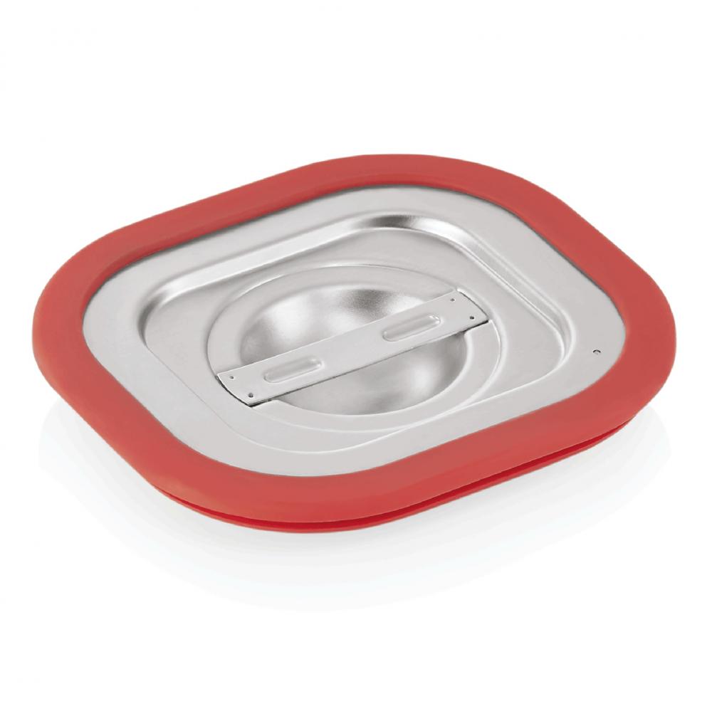 LID FOR GN DISH 1/6, WITH SILICONE SEAL, ST.ST., WAS