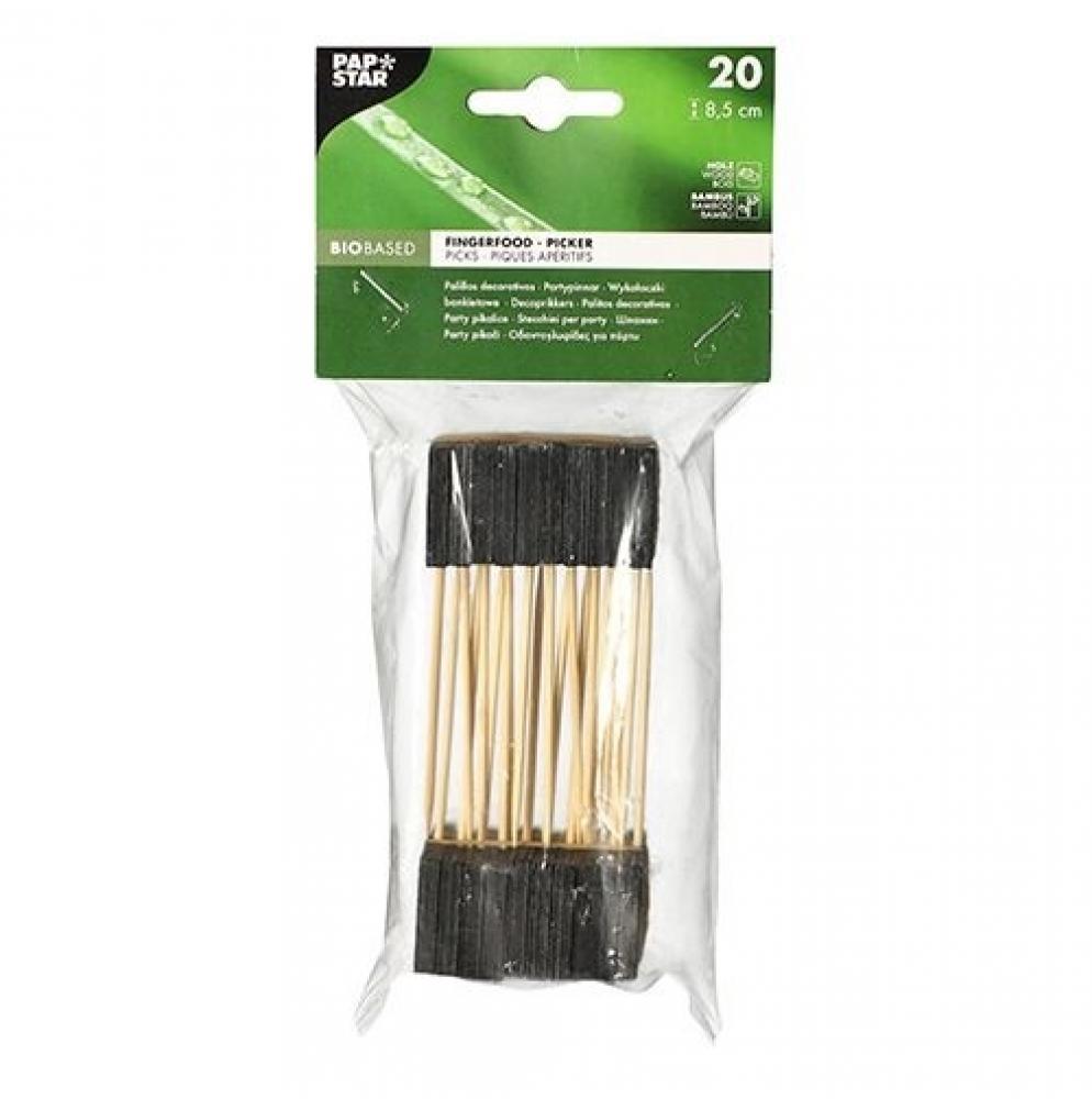 BLACKBOARD FOOD STICK 8.5CM 20PCS, BAMBOO [0,04 kg], Pap Star