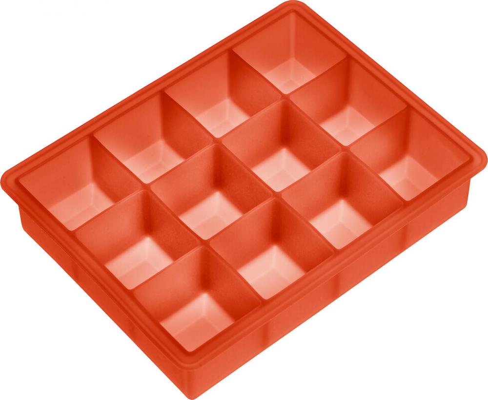 ICE FORM 14X18.2X4.2CM, CUBES 4X4CM, ORANGE, SILICONE, Lurch
