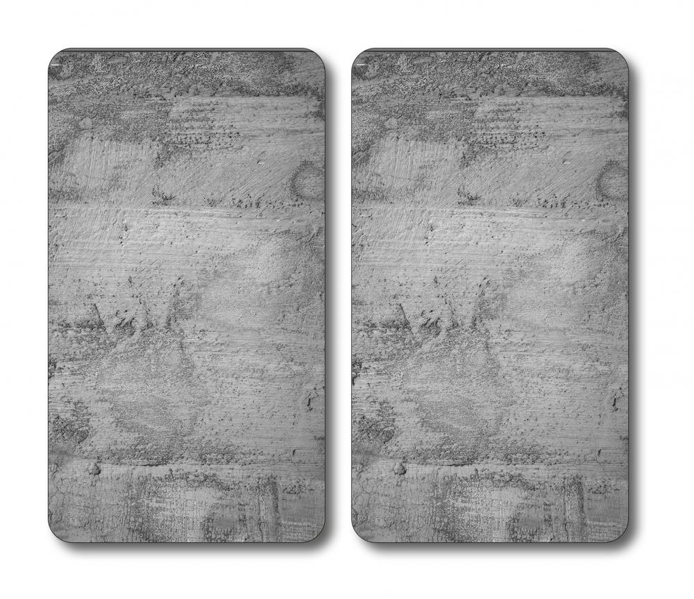 MULTI CHOPPING BOARD/SPLASH GUARD SET 2PCS, 56x50x1.4CM, CONCRETE MOTIVE, GLASS, Kesper