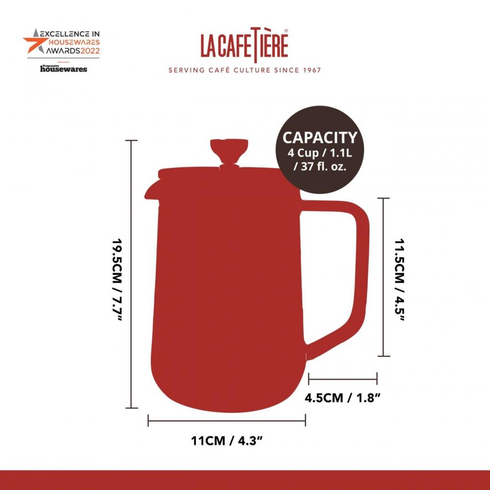 LC LOOSE LEAF TEAPOT  4 CUP  GLASS, La Cafetiere