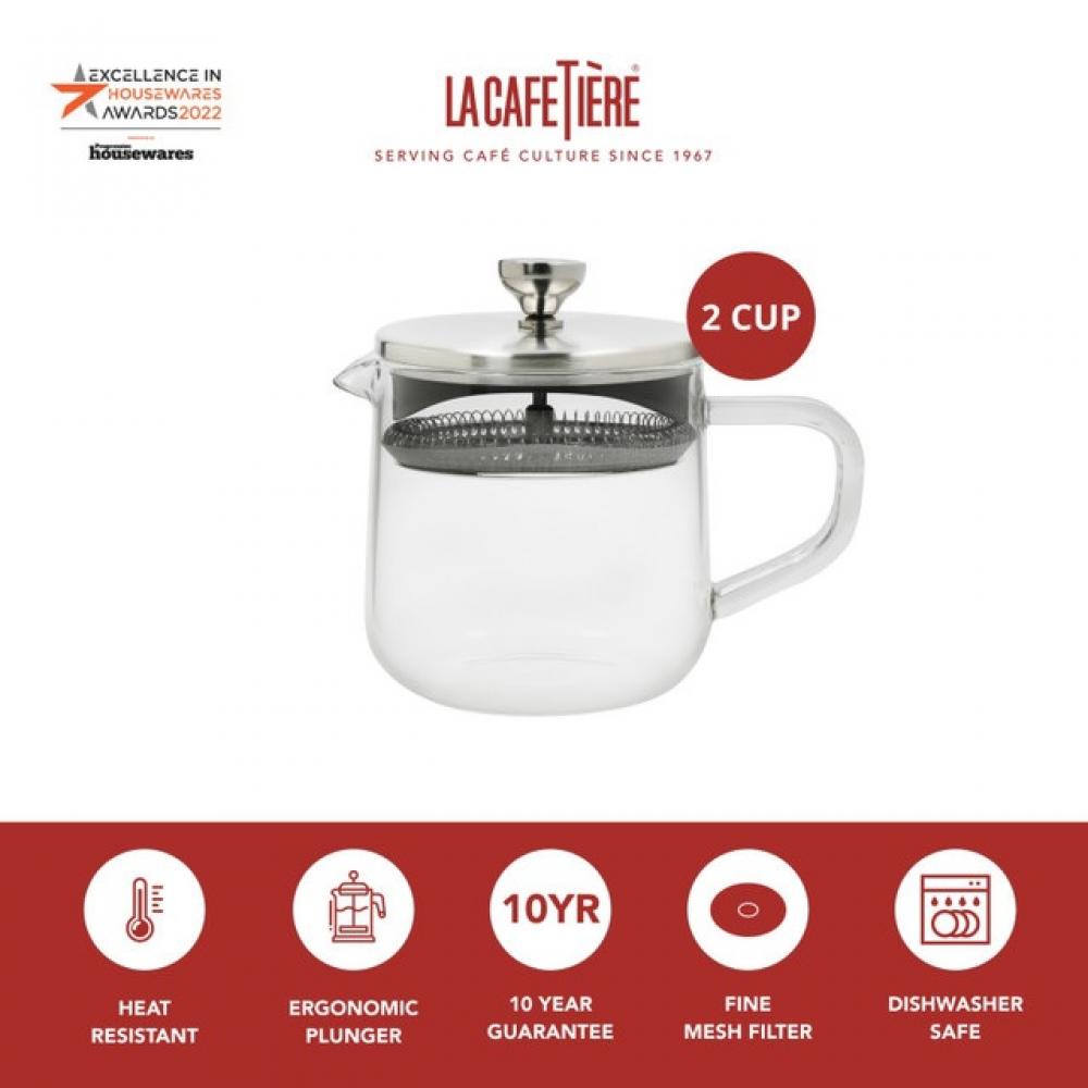 LC LOOSE LEAF TEAPOT  2 CUP GLASS, La Cafetiere