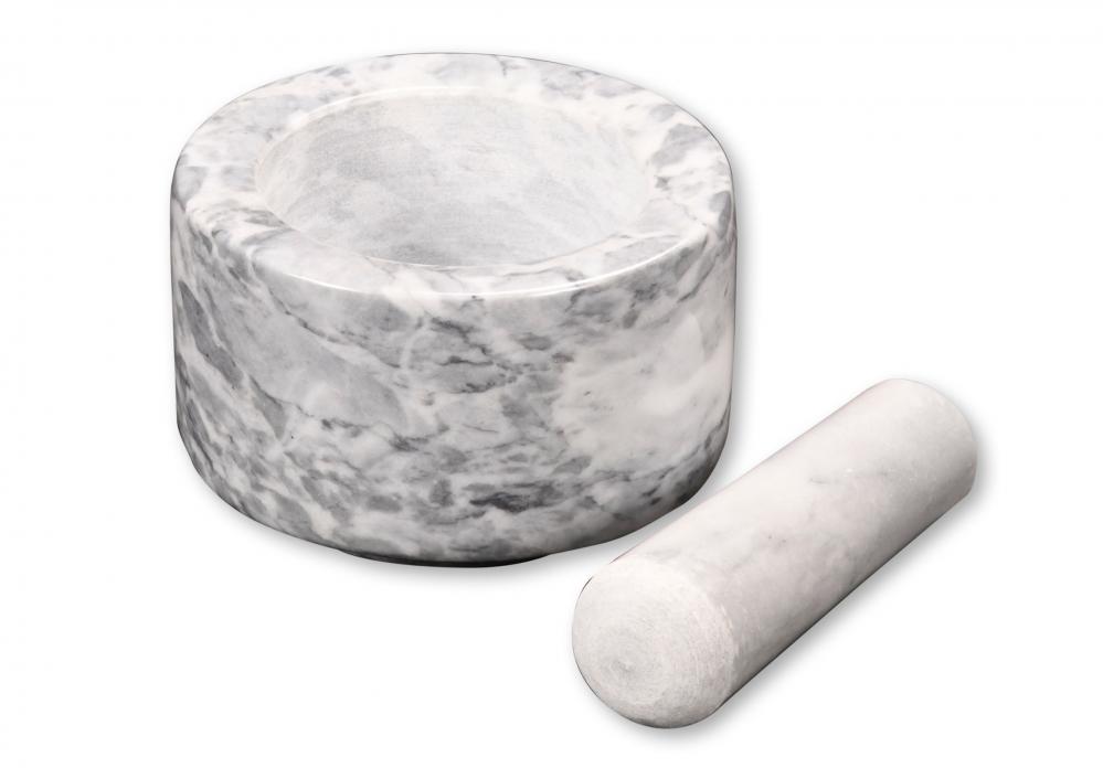 PESTLE WITH BARLEY D13CM, H8CM, POLISHED, WHITE, MARBLE, Kesper