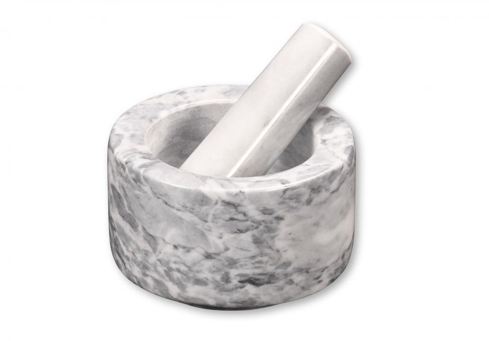 PESTLE WITH BARLEY D13CM, H8CM, POLISHED, WHITE, MARBLE, Kesper