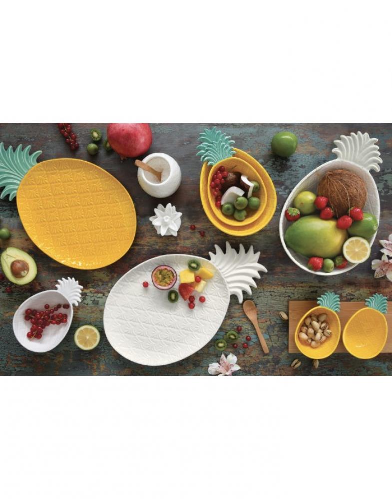 MADAGASCAR BĻODA SERVĒŠANAI 30X19CM, DZELTENA, PORCELĀNS, Easy Life