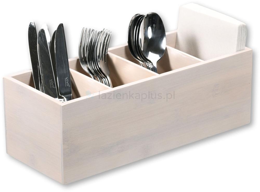 PIEDERUMU STATĪVS -ORGANIZATORS 35x12x14CM, BEICĒTI BALTS, BAMBUSS, FSC, Kesper