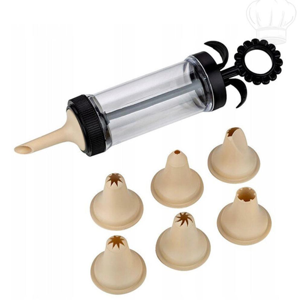 MISTY CAKE DECORATOR 17.5CM, WITH 7 NOZZLES, PLASTIC, Nava