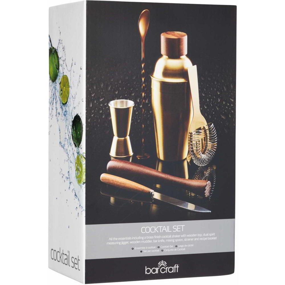 BARCRAFT BRASS COCKTAIL SET 6PC, Bar Craft