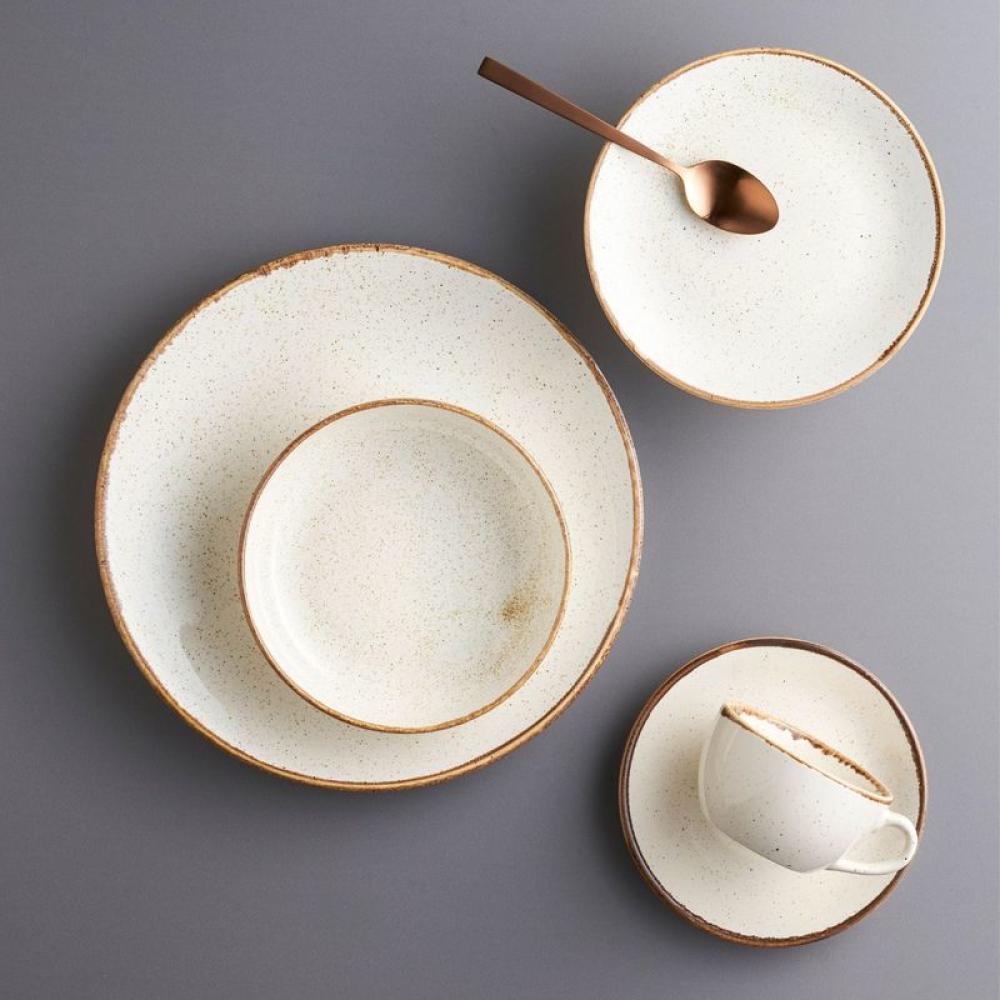 SEASONS BEIGE CAPPUCINO CUP AND SAUCER 32CL, Porland