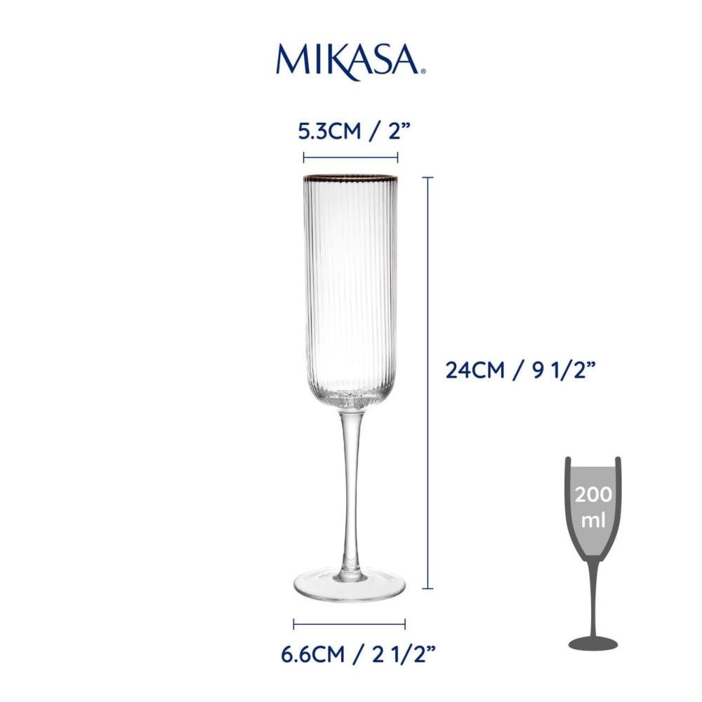 MIKASA SORRENTO ŠAMPANIEŠA GLĀZES 200ML, K4, KRISTALINS, Mikasa