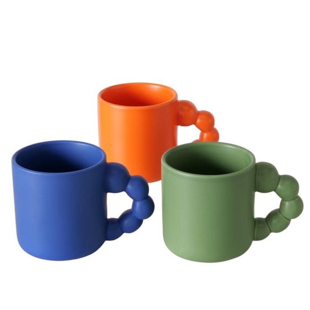 JAVI MUG 400ML 3 TYPES, ORANGE/BLUE/GREEN, PORCELAIN, Boltze