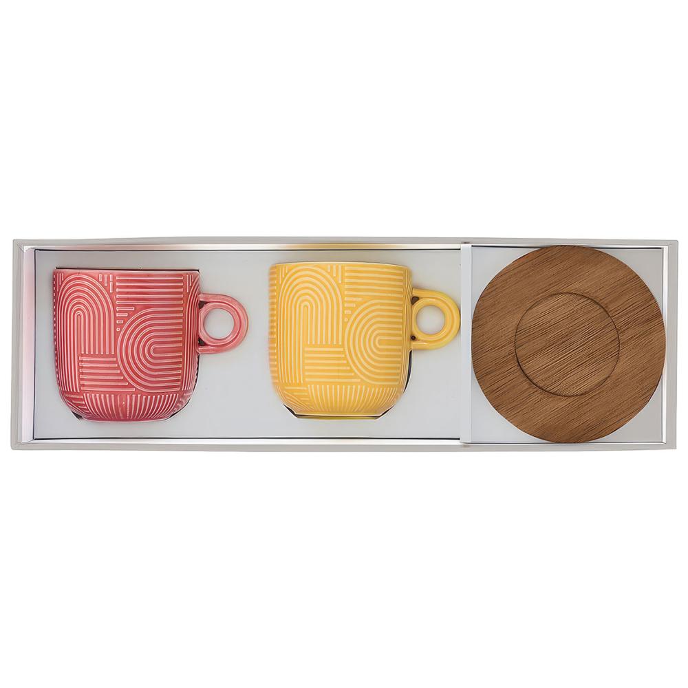 TAKE A LOOP2, TASES 250ML KOMPL. 2, AR AKĀCIJAS PALIKTNI, PORCELĀNS, DĀVANU KASTĒ, Pozzi Milano