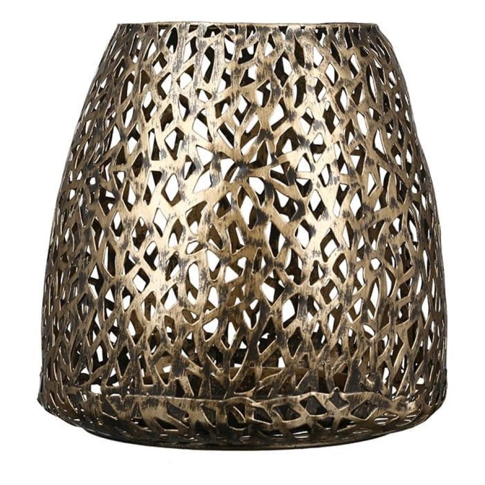 PURLEY CANDLE HOLDER H20CM, ANTIQUE GOLD COLOUR, METAL, Gilde