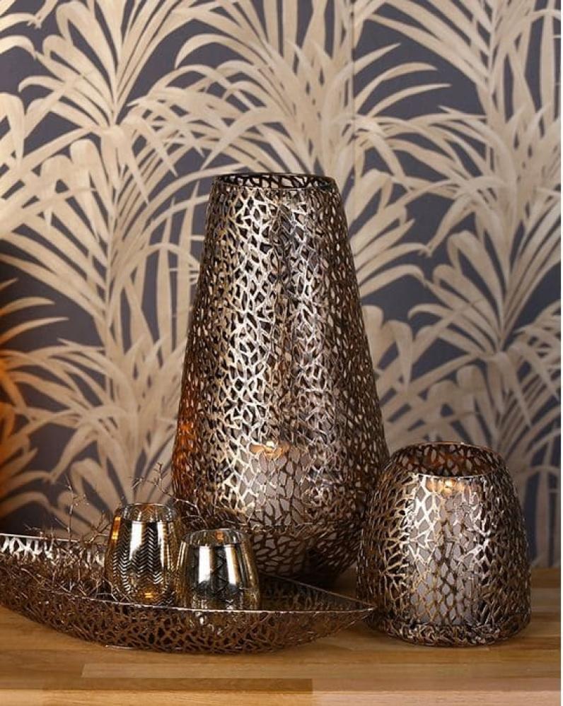 PURLEY CANDLE HOLDER H20CM, ANTIQUE GOLD COLOUR, METAL, Gilde