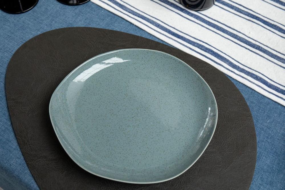 MIKASA PLACEMAT 38X30CM SET 4PCS, OVAL, GREY, PU, Mikasa