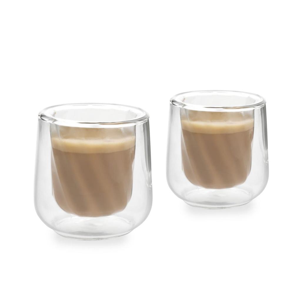 LA CAFETIÈRE DOUBLE-WALLED GLASSES 135ML, SET 2PCS, GLASS, La Cafetiere