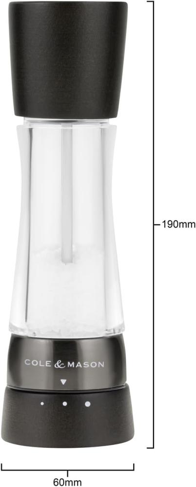 DERWENT SALT & PEPPER MILL SET, 2PCS, 19CM, BLACK WOOD, Cole and Mason