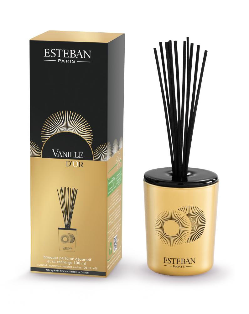 VANILLE D`OR DECORATIVE TELPU AROMATIZATORA KOMPLEKTS 100ML, 16 KOCIŅI, ESTEBAN