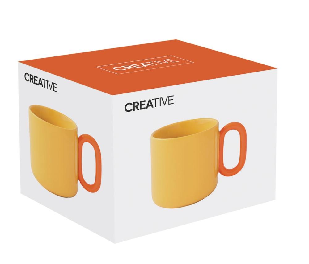CREATIVE COLOURED MUG 350ML, VIOLET, PORCELAIN, Easy Life