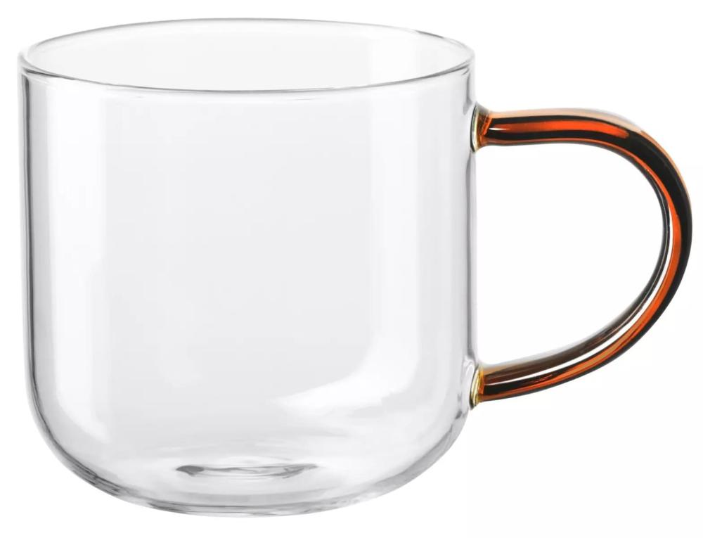 COPPA MUG 400ML, WITH BROWN HANDLE, BOROSILICATE GLASS, ASA Selection