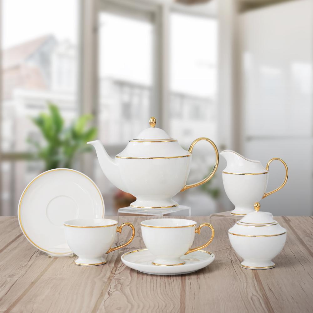 PRIMA GOLD TASE UZ KĀJAS 280ML, AR APAKŠTASI 16CM, Quality Ceramic