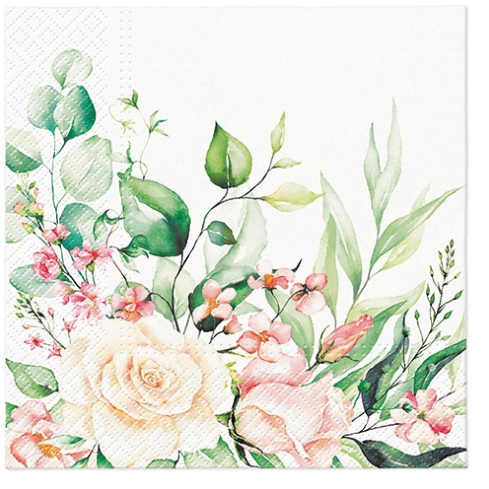 SALVETES 33X33 FLORAL MOMENTS, Paw Decor Collection