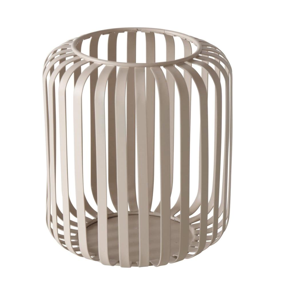 VIKI WINDLIGHT LANTERN H15CM, BEIGE, IRON, Boltze