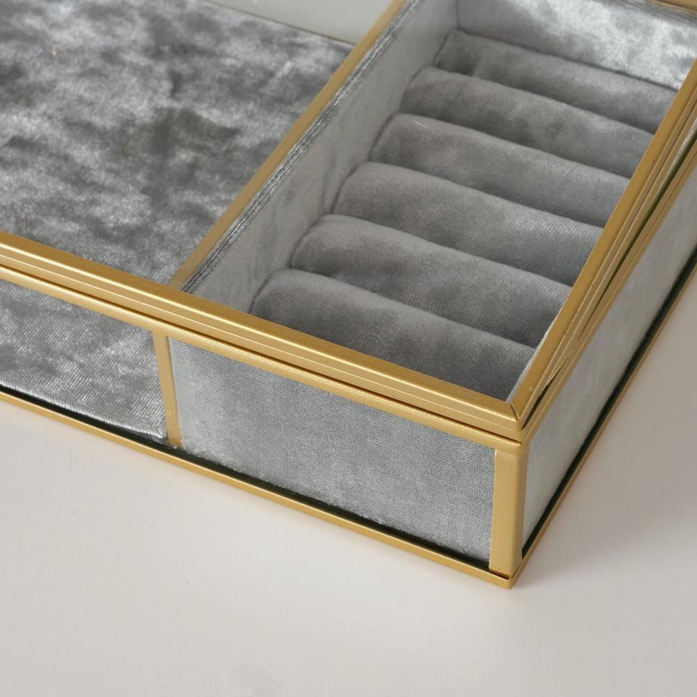 CLIPO JEWELRY BOX 8X16CM, TRANSPARENT, GLASS/IRON, Boltze