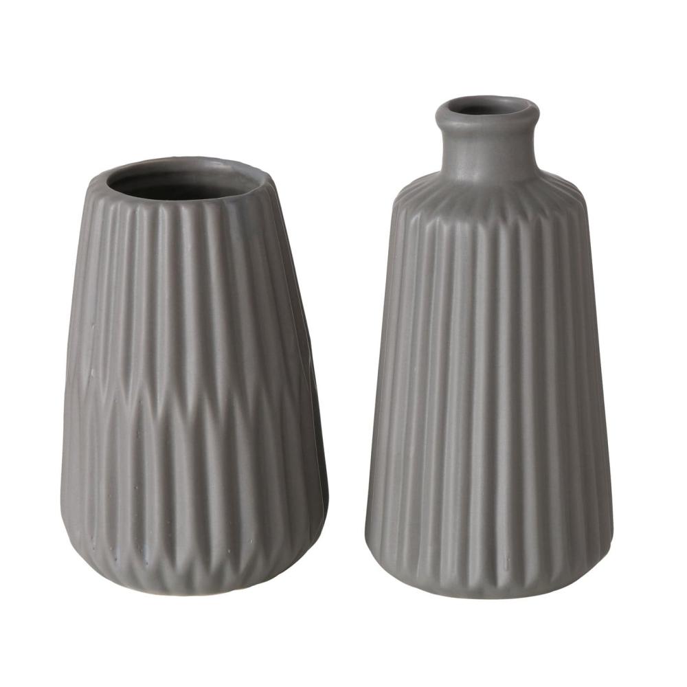 ESKO VASE H18CM 2 ASS, GRAY, PORCELAIN, Boltze
