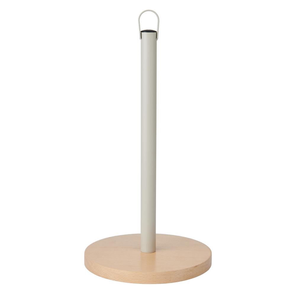 KITCHENCRAFT IDILICA METAL KITCHEN ROLL HOLDER WITH BEECHWOOD BASE, Kitchen Craft